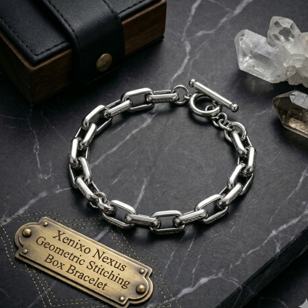 Xenixo Nexus Geometric Stitching Box Bracelet