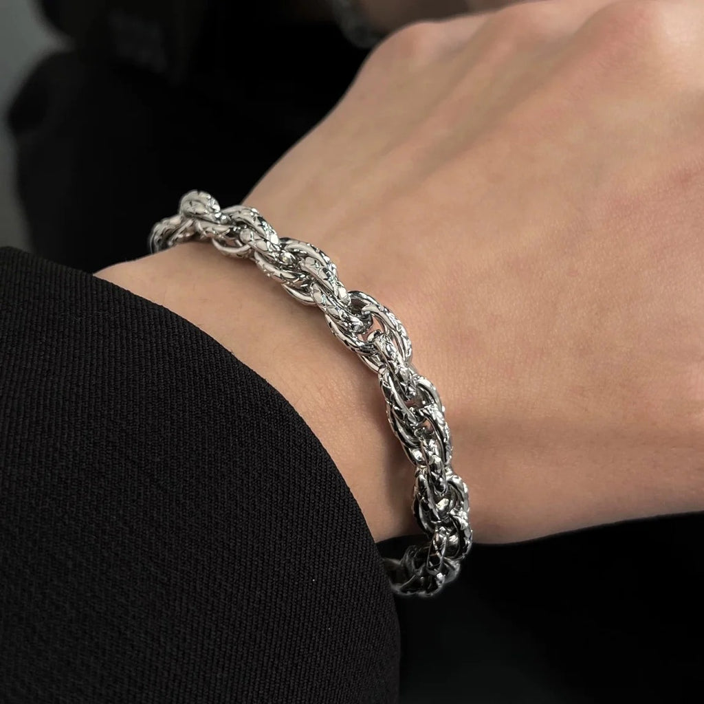 Xenixo Verge Braided Titanium Chain Bracelet