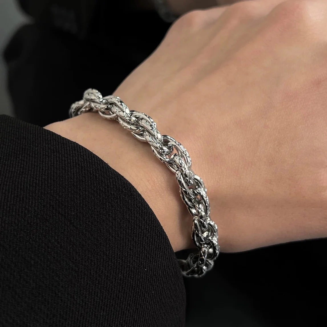 Xenixo Verge Braided Titanium Chain Bracelet