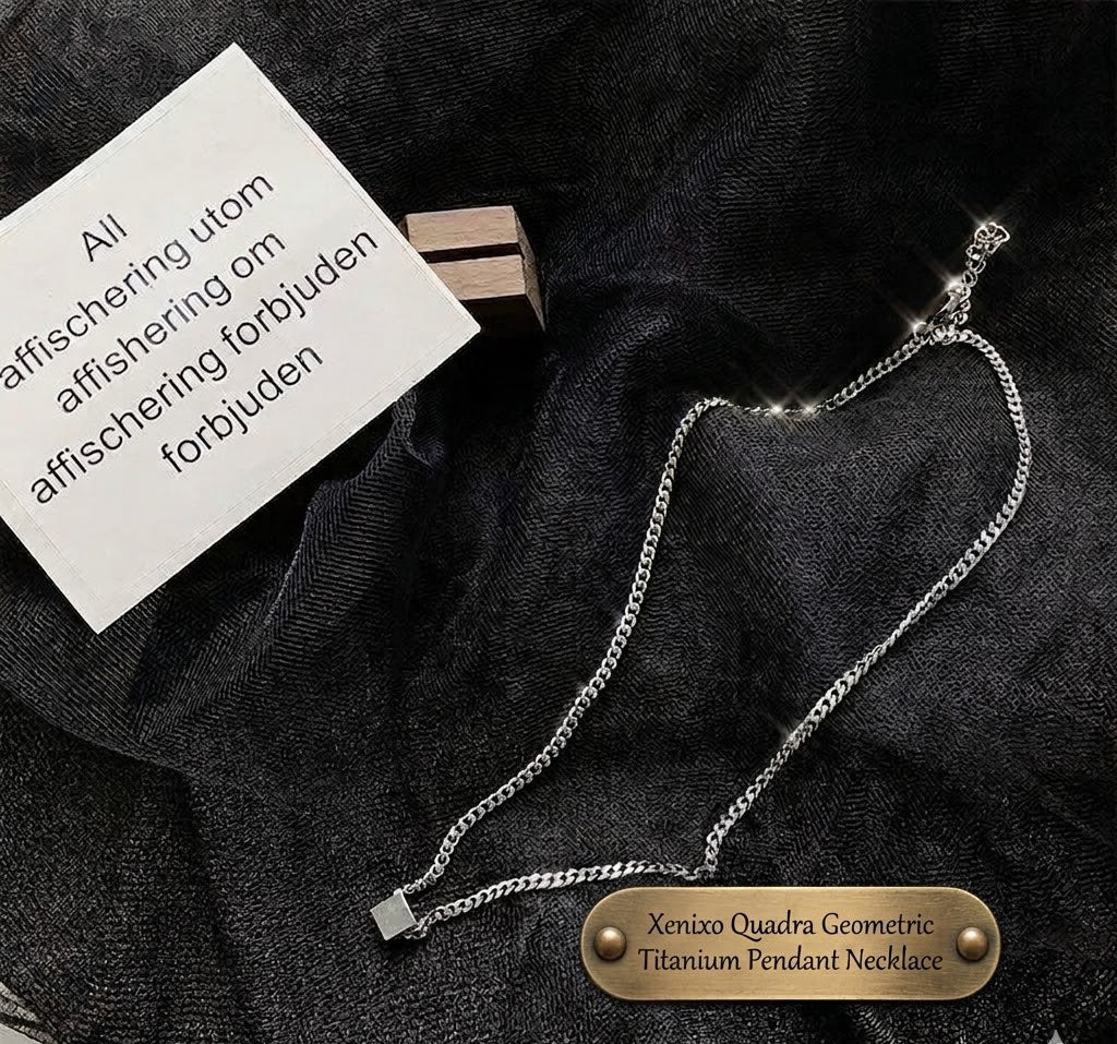 Xenixo Quadra Geometric Titanium Pendant Necklace